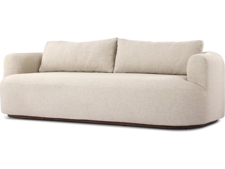 Lavine 95-Inch Teak Outdoor Sofa in Alessi Buff
