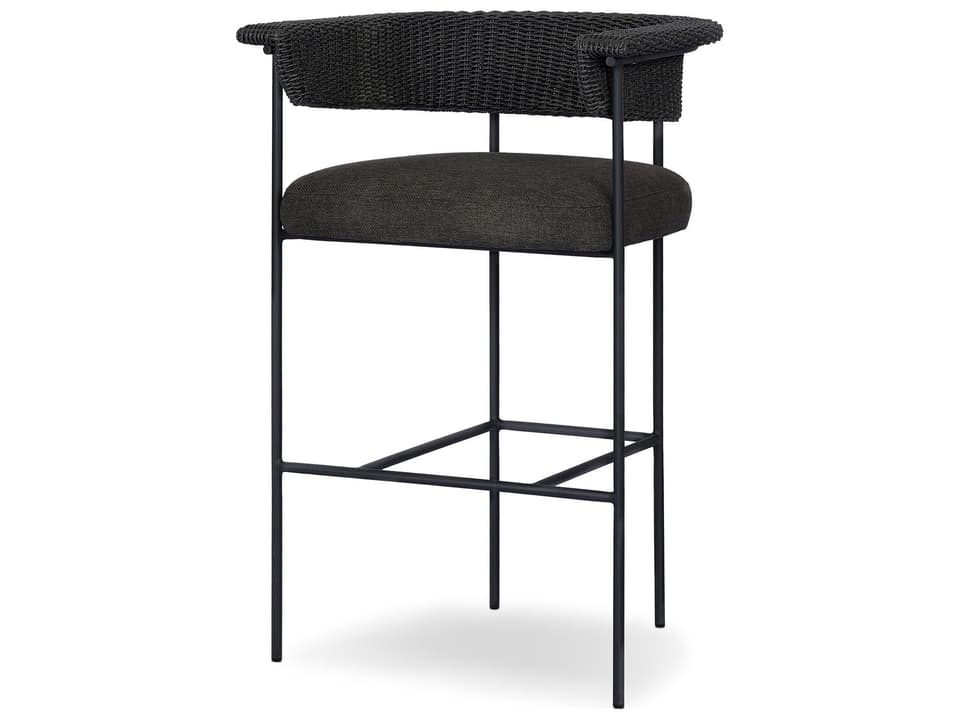Carrie Stool Faux Black Hyacinth Bar