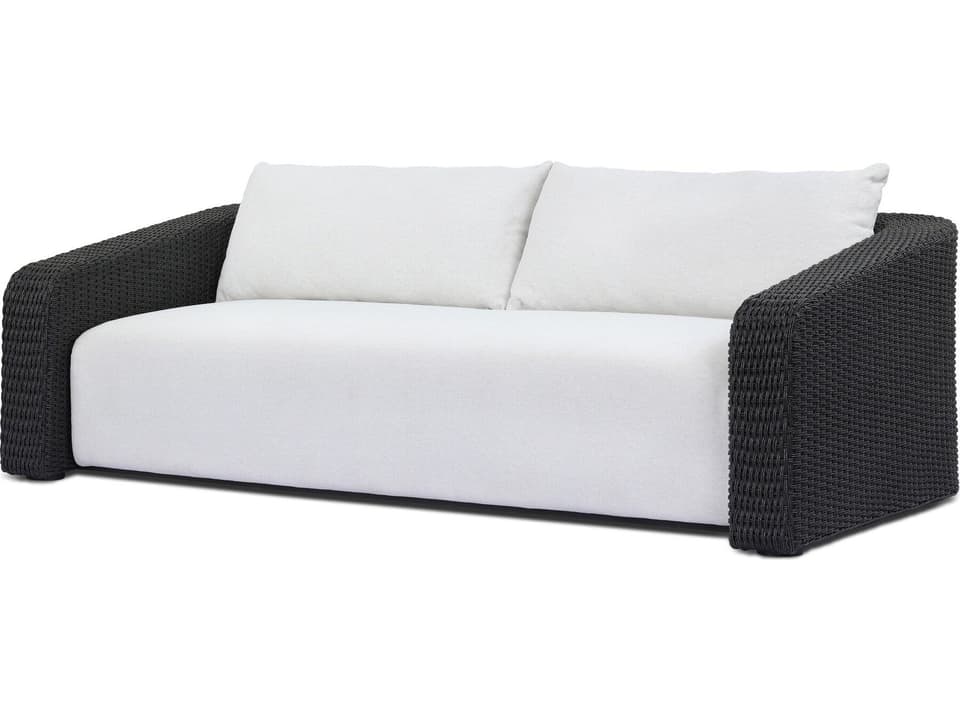 Westby 4-Seat Sofa with Faux Black Hyacinth and Alessi Linen