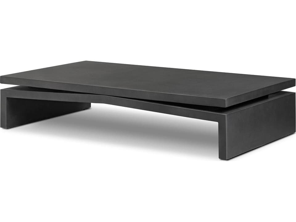 Matthes Rectangle Concrete Coffee Table in Charcoal