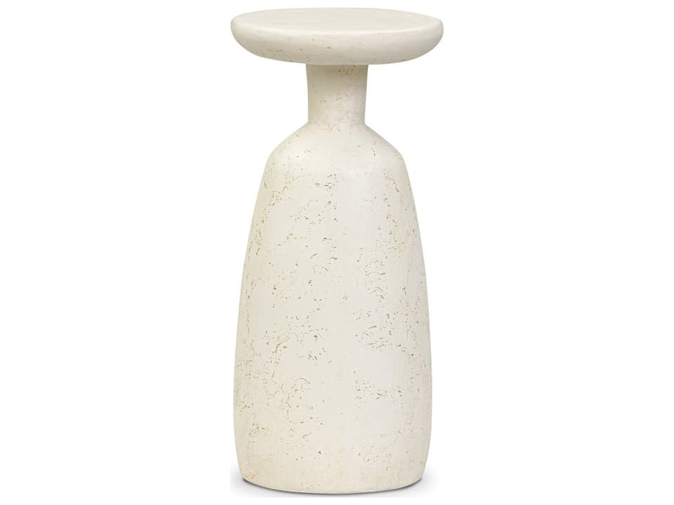 Ramara Large Nesting End Table Aged White Concrete