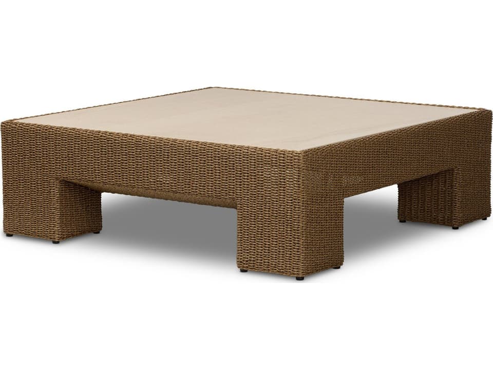 Maris Square Sintered Stone Outdoor Coffee Table in Corso Beige