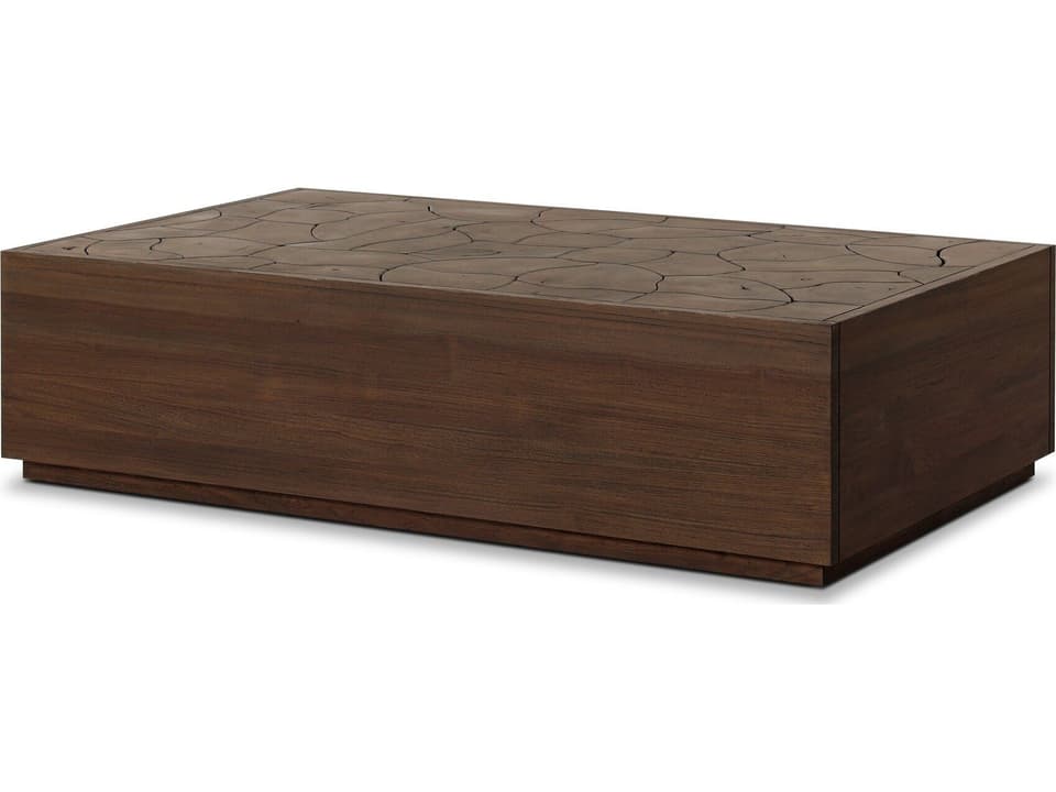 Ridge Rectangular Coffee Table in Stained Saddle Brown