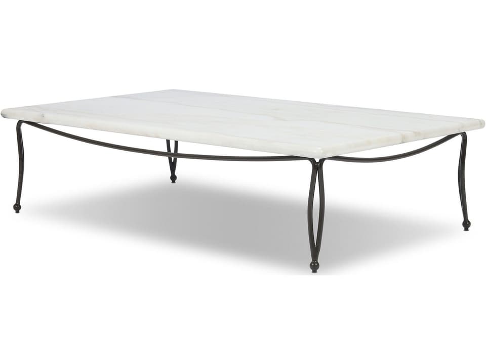 Idalia Rectangle Coffee Table with White Marble Top