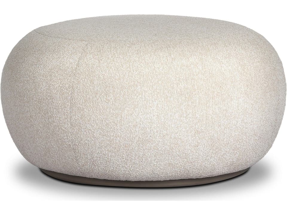 Four Hands Chip Olefin Boucle Outdoor Ottoman in Jasper Natural