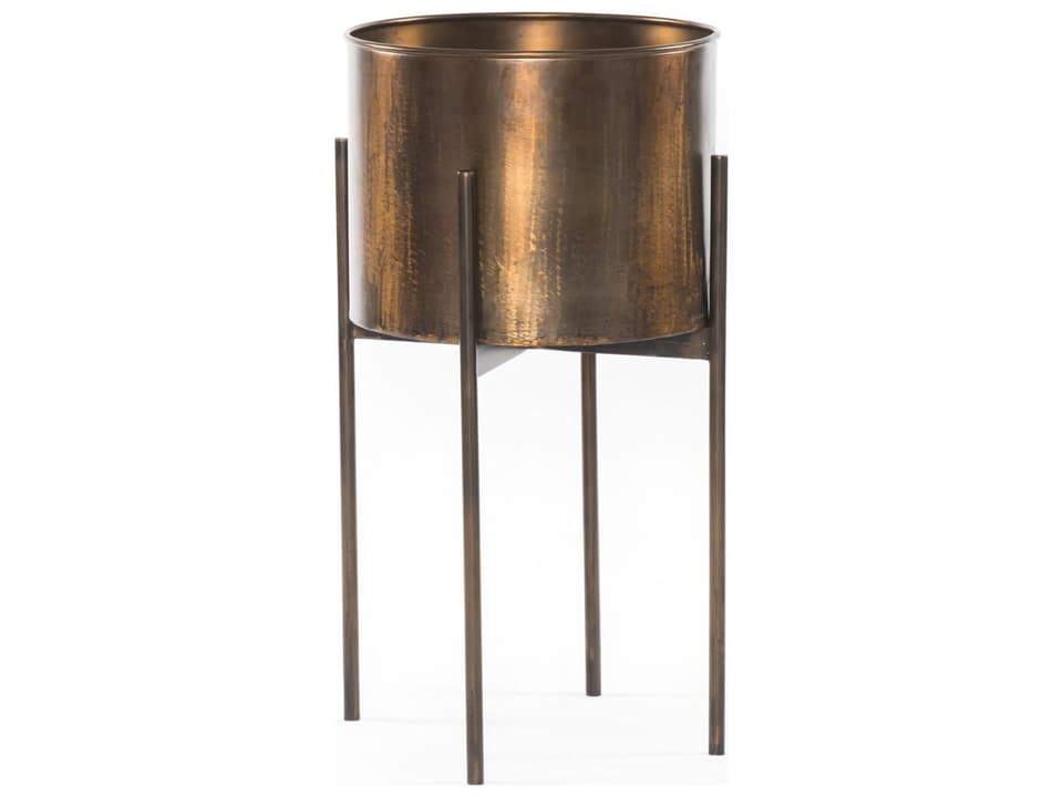 Globetrotter Outdoor Weathered Brass Planter