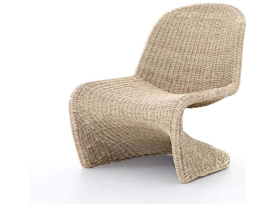 Four Hands Grass Roots Portia Lounge Chair in Vintage White