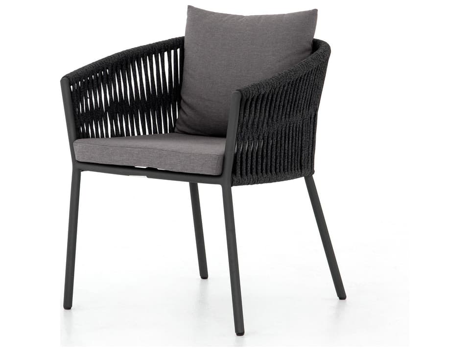 Solano Porto Aluminum Cushion Dining Armchair in Bronze