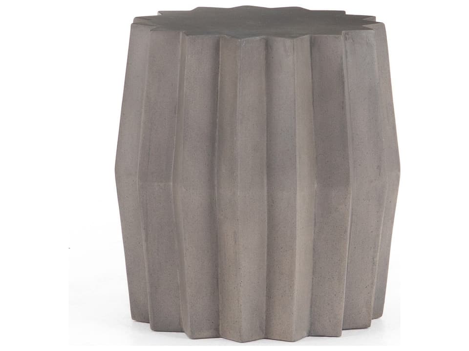 Gem Outdoor Concrete End Table in Dark Grey