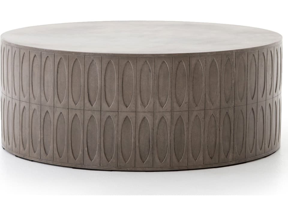 Thayer Colorado Round Concrete Coffee Table in Dark Grey