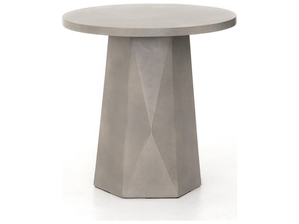 Thayer Bowman Concrete Round End Table in Grey Concrete