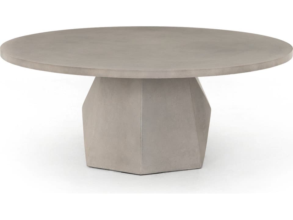 Thayer Concrete Round Coffee Table in Grey