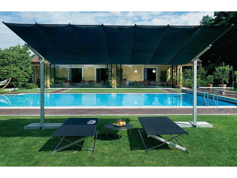 Flexy 10x14 Rectangular Cantilever Patio Umbrella in Silver Powder-Coated Aluminum