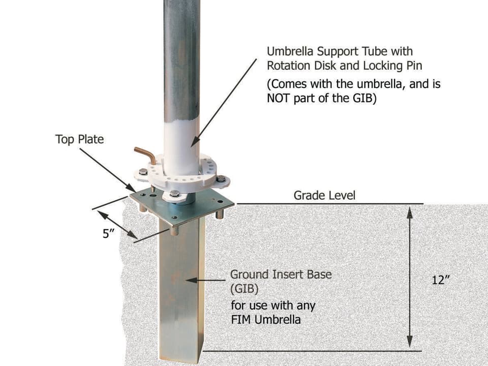 Ground Insert Base GIB For Patio Umbrellas