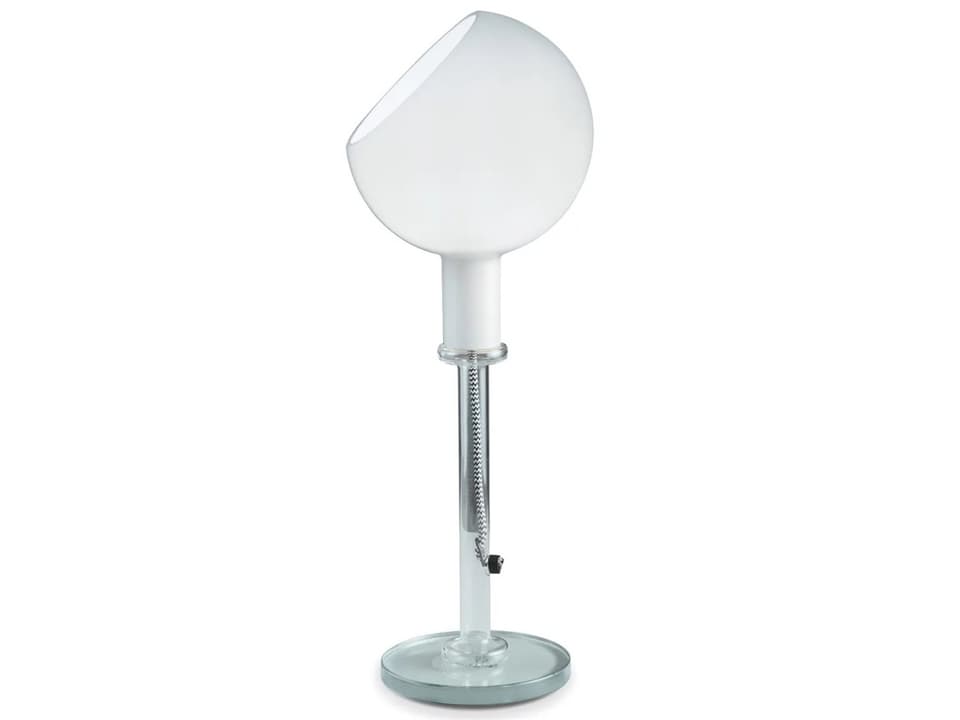 Parola White Opaline and Transparent Glass Table Lamp