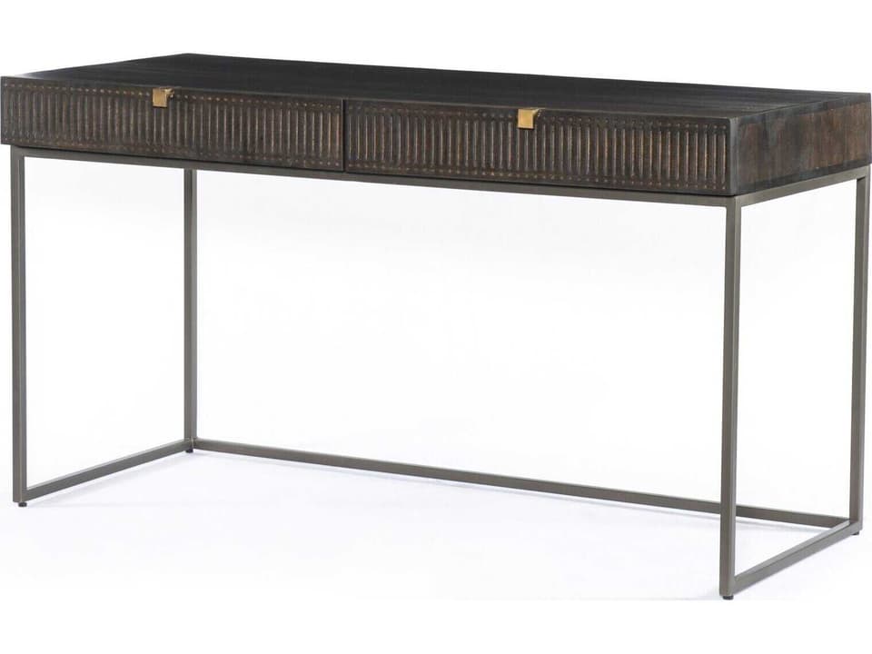 Kelby Writing Desk Carved Vintage Brown