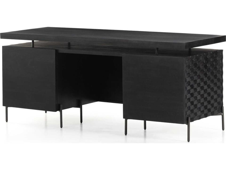 Raffael Desk Carved Black Wash Modern