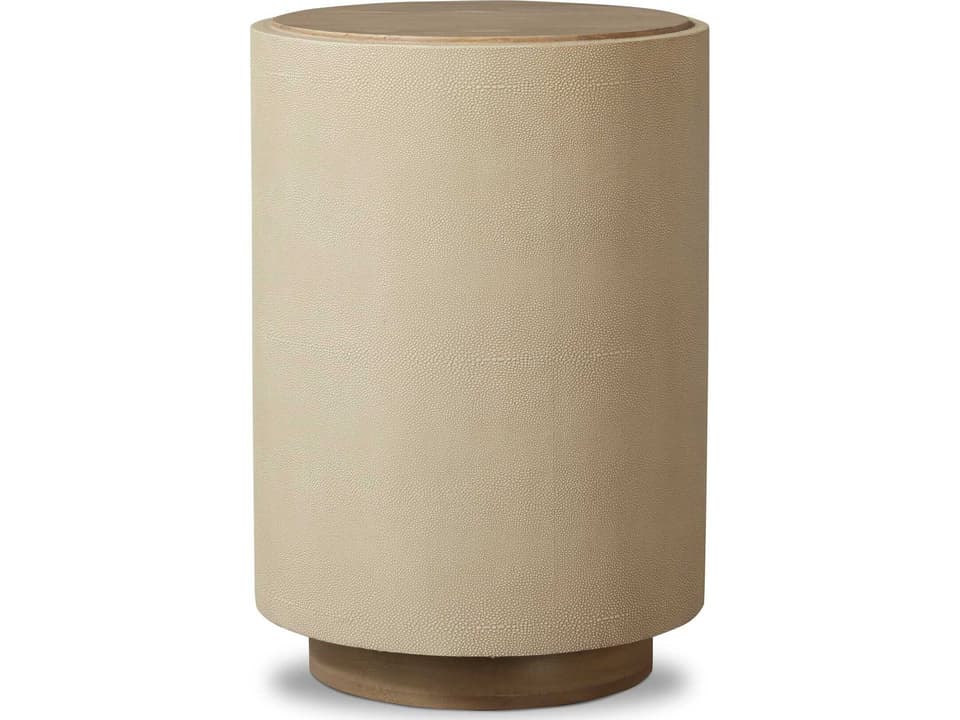 Bina Crosby Natural Resawn Oak Round Wood Side Table