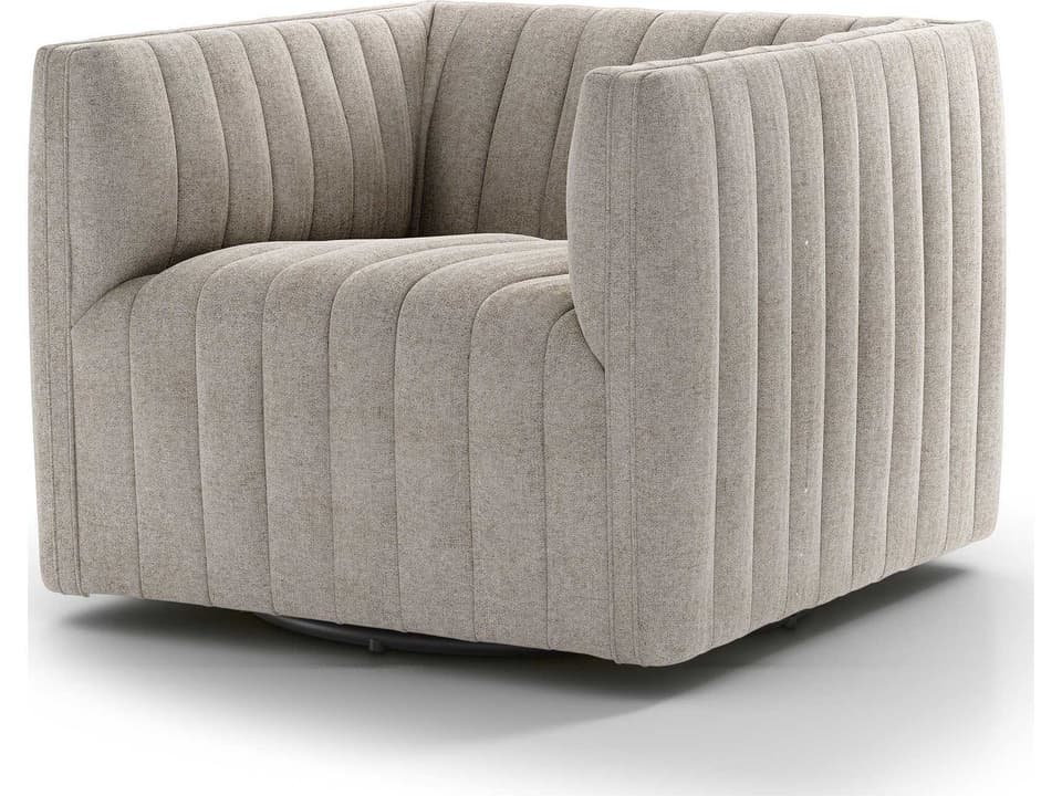 Augustine Swivel Chair in Orly Natural Fabric