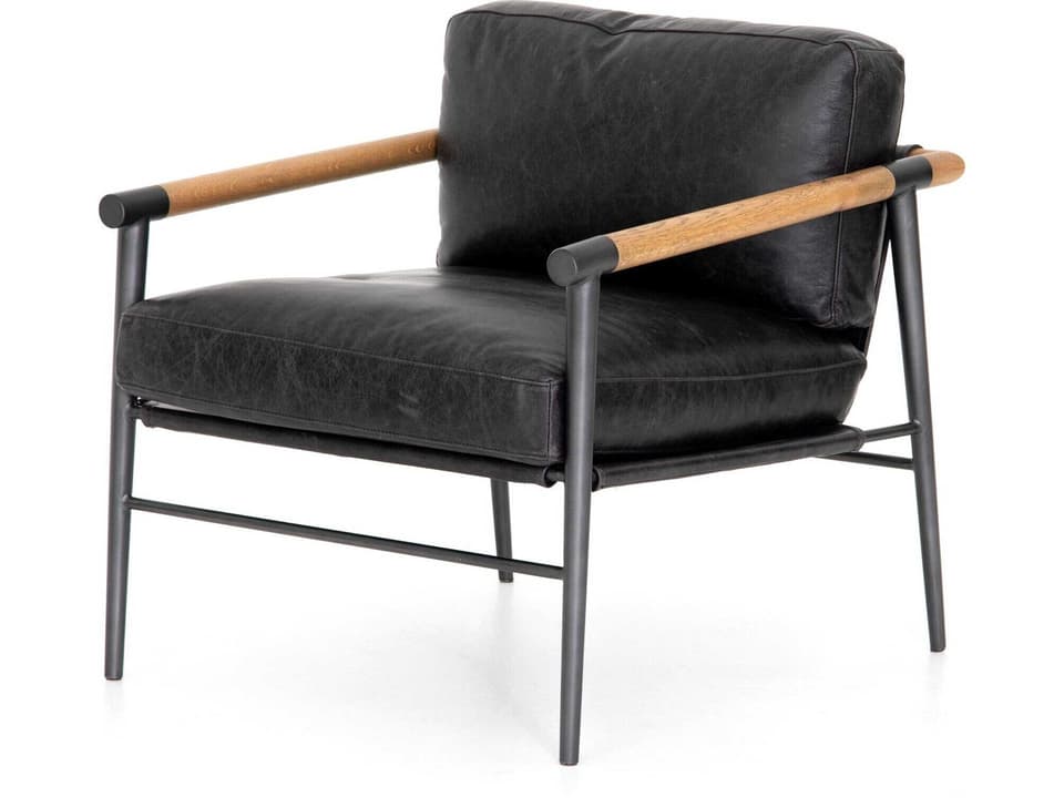 Grayson Rowen Black Leather Accent Chair