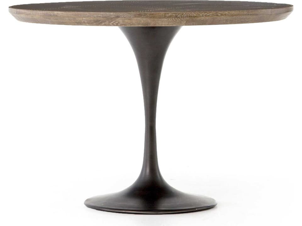 Powell Round 42-Inch Brass Clad Dining Table with Iron Base