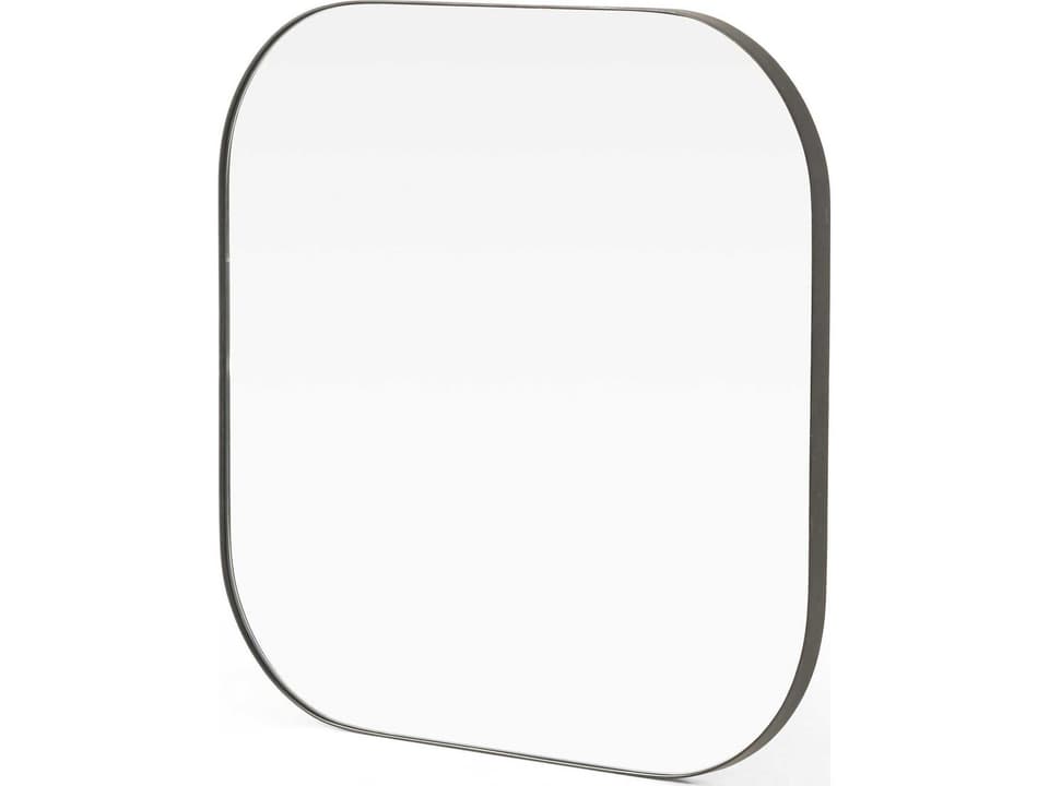 Hughes Bellvue Square Wall Mirror in Rustic Black Iron