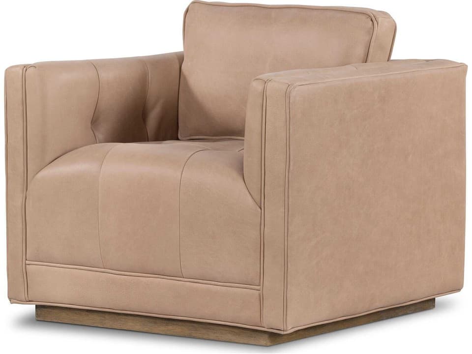Easton Kiera Swivel Tan Leather Club Chair