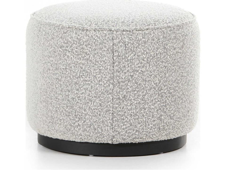 Sinclair Globetrotter Brushed Ebony Knoll Domino Gray Upholstered Ottoman