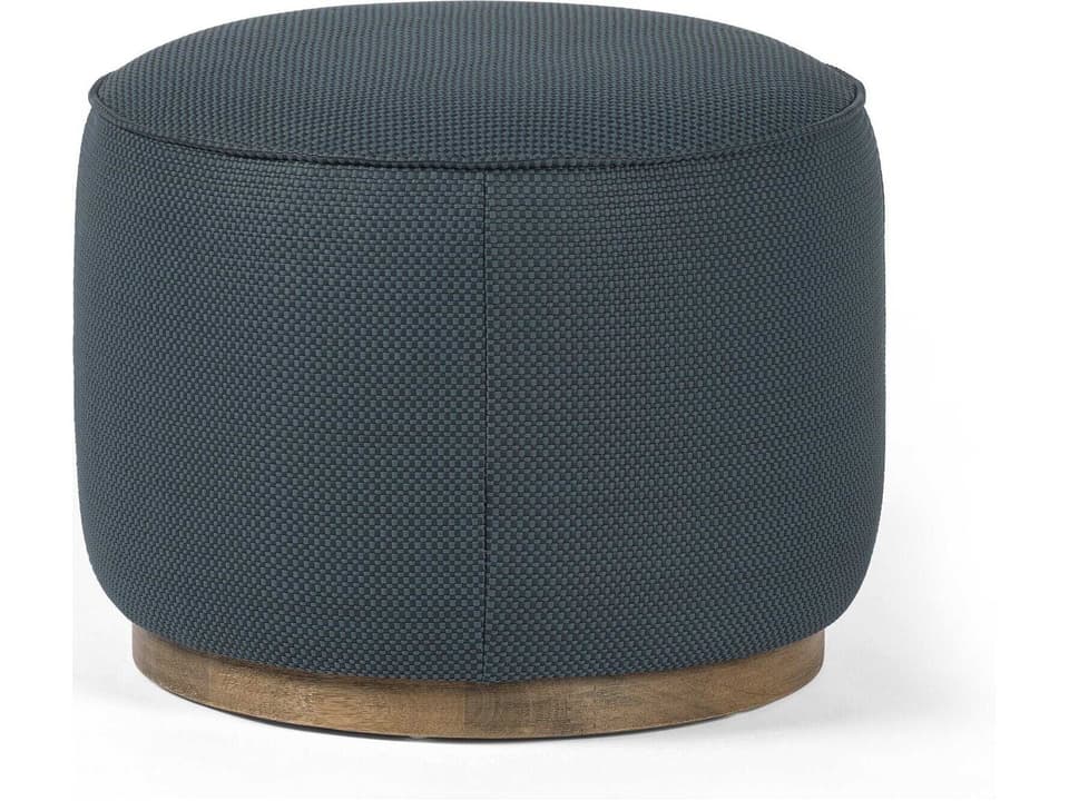Westgate Sinclair Fresno Cobalt Upholstered Round Ottoman