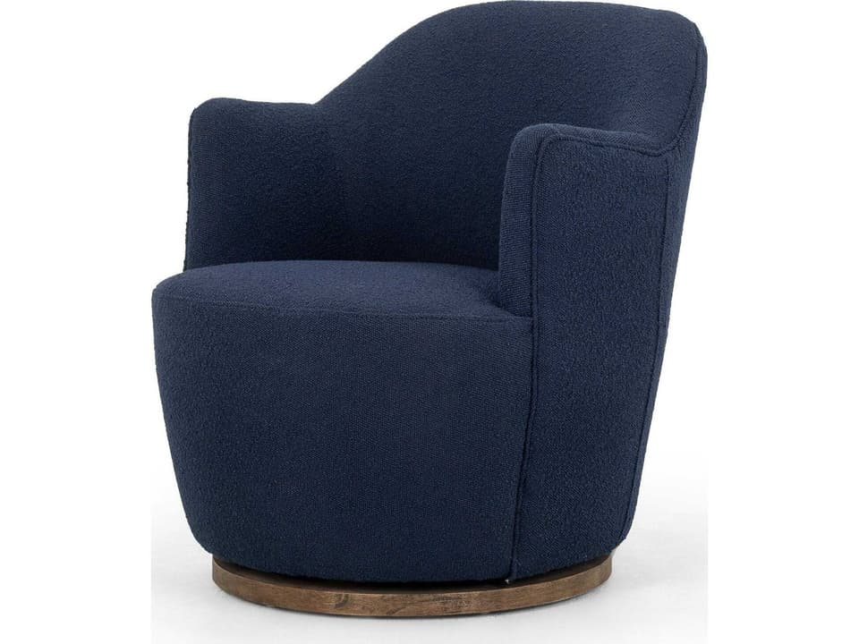 Aurora Swivel Chair Westgate Indigo Bouclé
