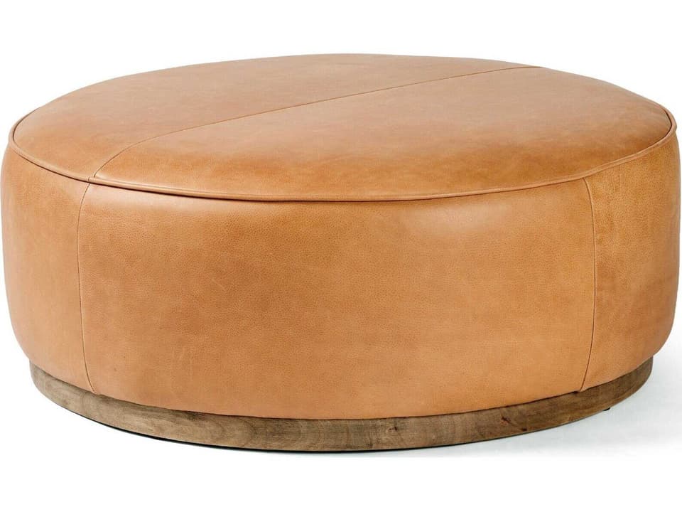 Sinclair Large Round Ottoman Westgate Leather