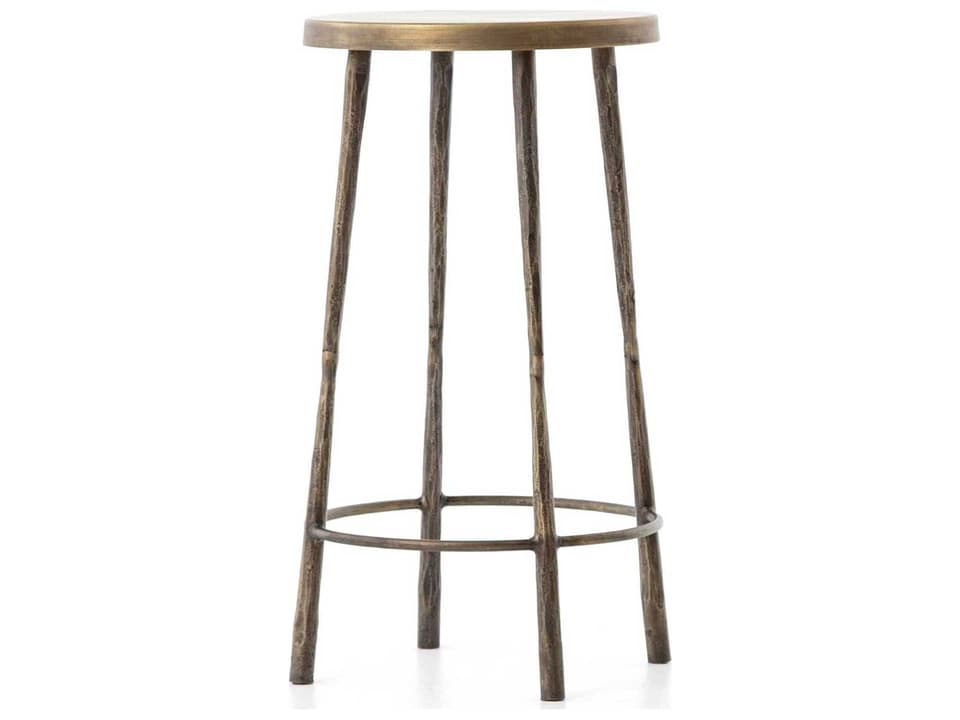 Westwood Tapered Hammered Aged Brass Bar and Counter Stool