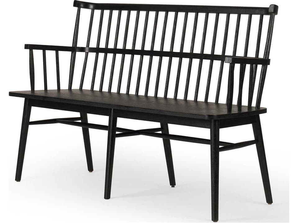 Aspen Bench Keston Matte Black Sculptural