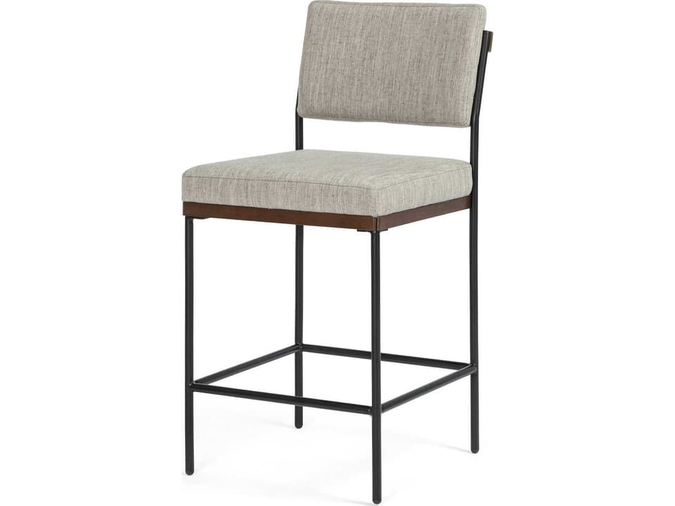 Benton Counter Stool Savile Flannel Upholstery with Iron Frame