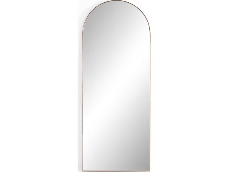 Marlow Georgina Arched Floor Mirror in Polished Brass