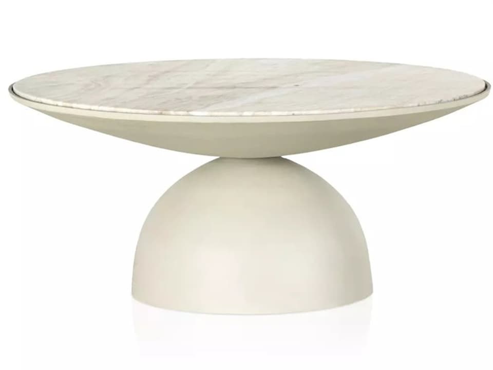 Corbett Round Marble Coffee Table Sculptural