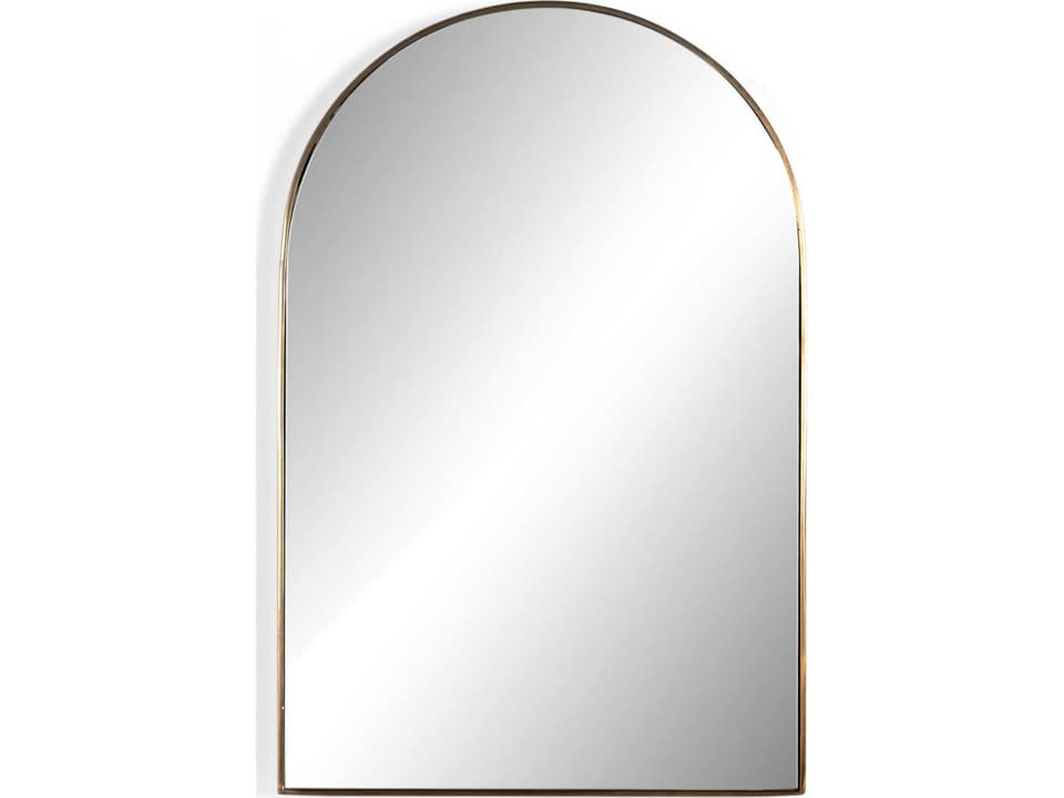 Georgina Arched Wall Mirror in Polished Brass