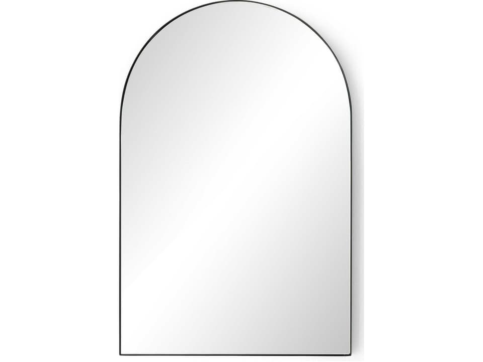 Georgina Arched Accent Mirror in Iron Matte Black