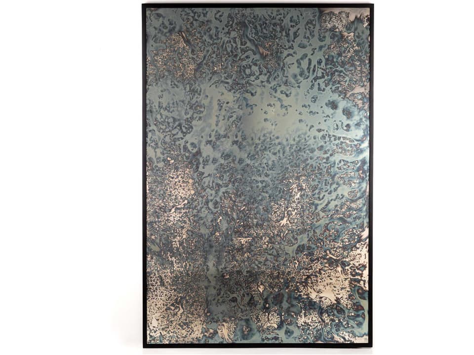 Marlow Floor Mirror Acid Wash Black Iron Frame