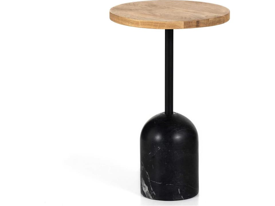 Fay Accent Table Black Marble and Oak