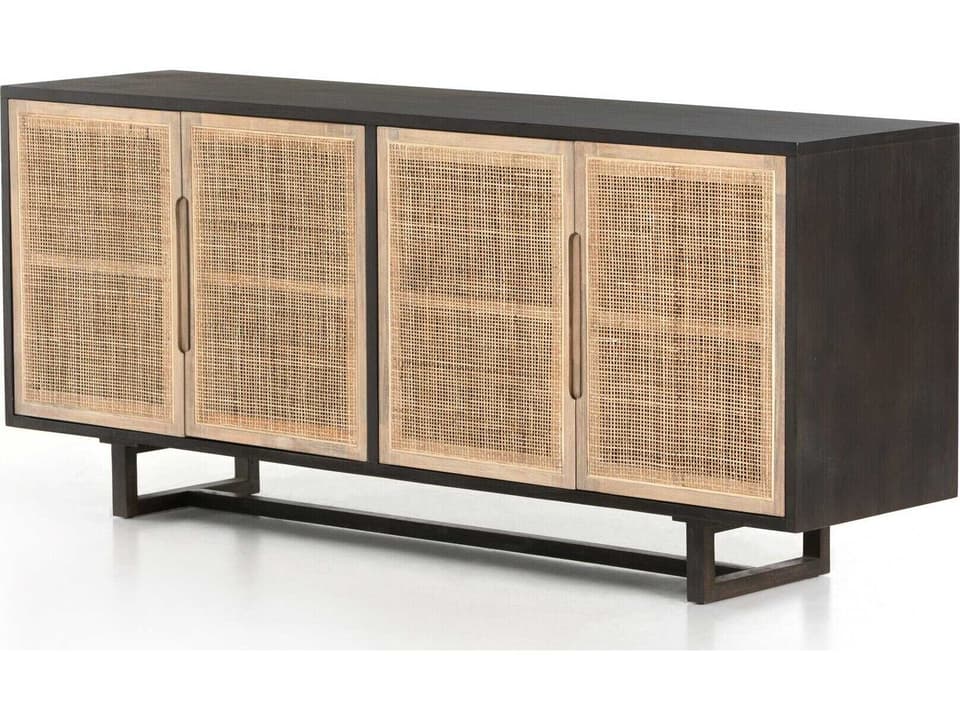 Clarita Mid-Century Mango Wood Sideboard in Black Mango