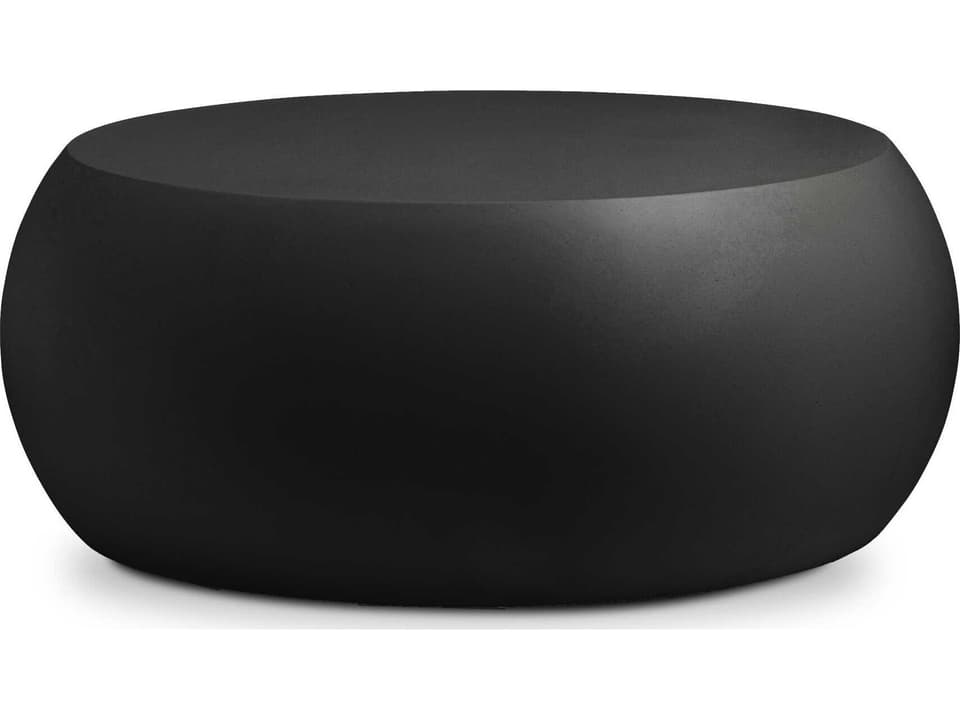 West Round Coffee Table in Black Concrete