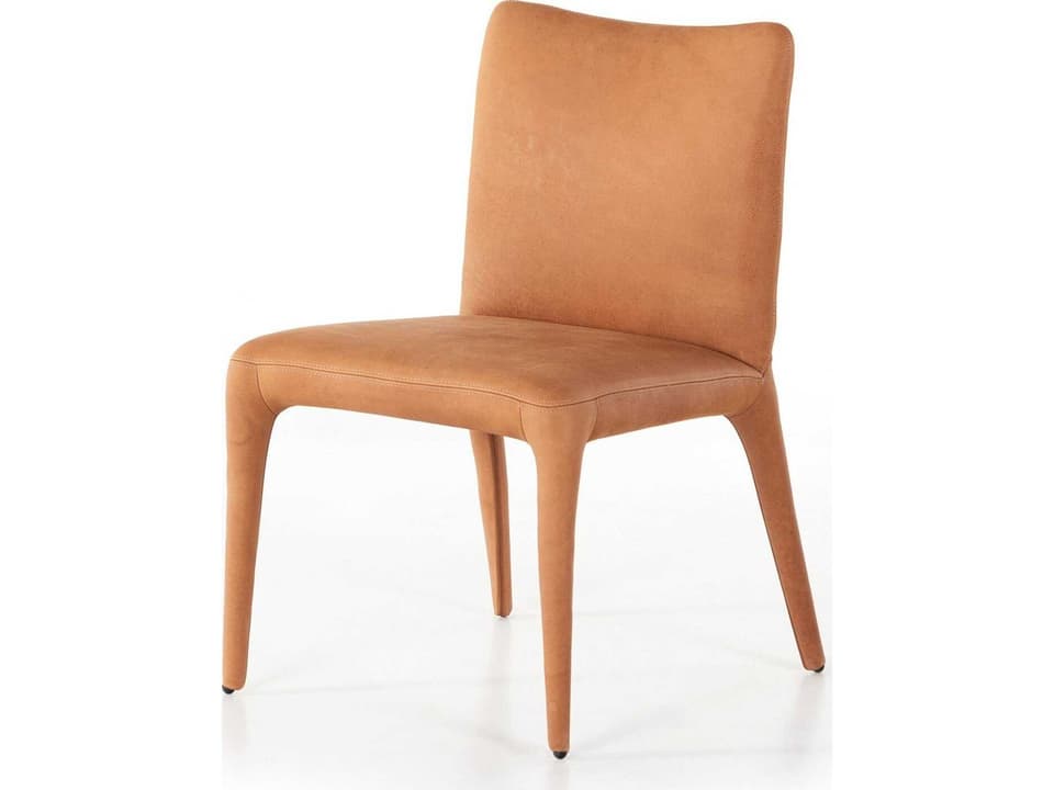 Carnegie Monza Leather Upholstered Dining Side Chair in Heritage Camel