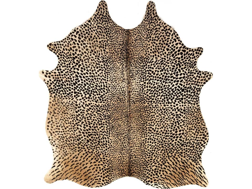 Mateo Leopard Print Hair-on-Hide Area Rug Brown and Black