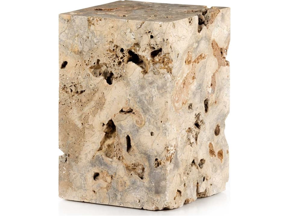 Faydon End Table Palu Travertine Stone