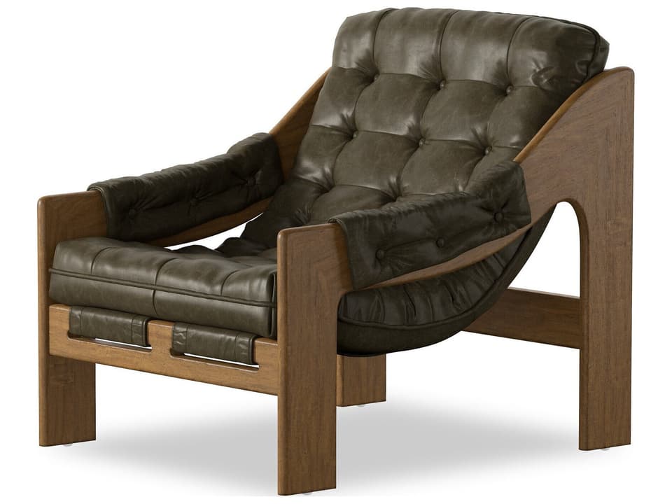 Kensington Dulane Moss Leather Accent Chair
