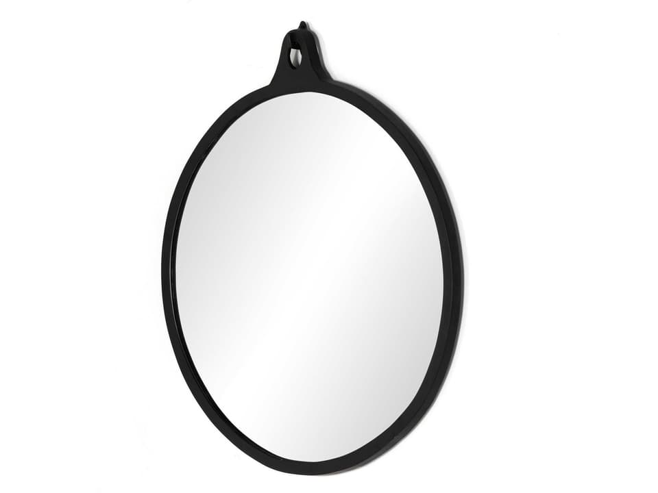 Hyde Round Wall Mirror in Black Aluminum