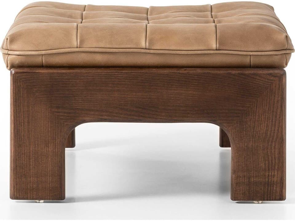 Globetrotter Halston Brown Leather Ottoman
