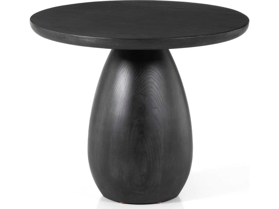 Merla Wood End Table Tall Black Wash Ash