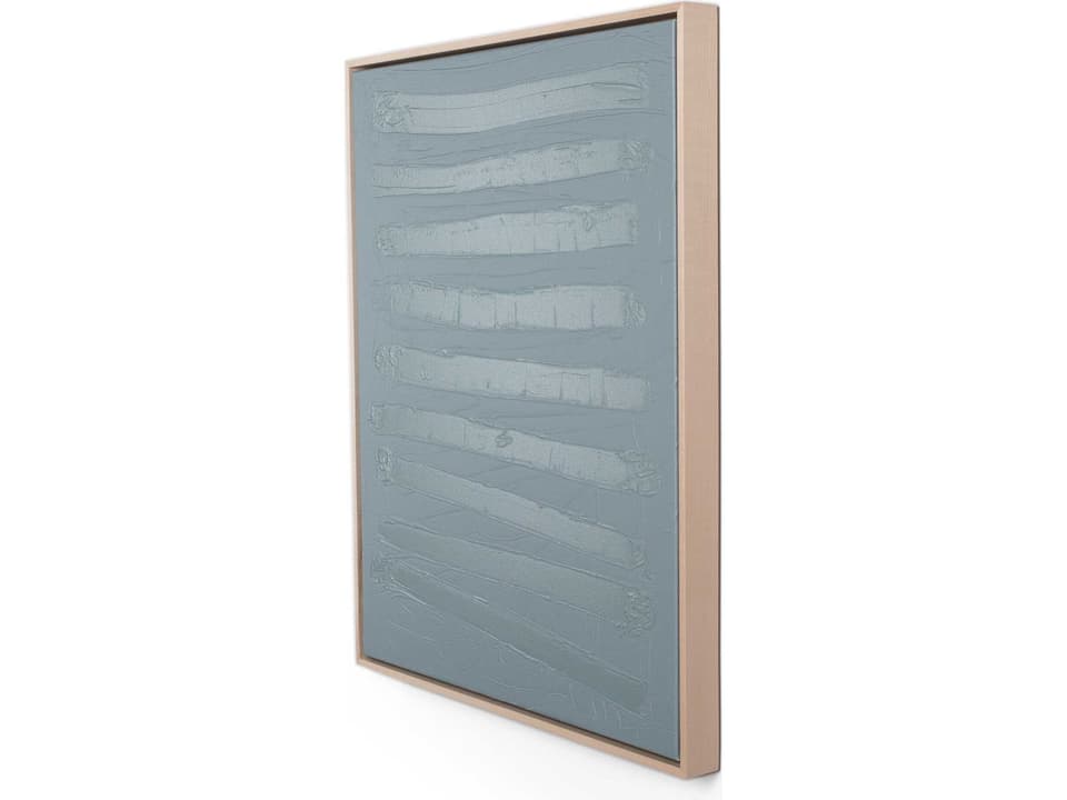 Art Studio Free Form Lines I Canvas Wall Art with Natural Maple Frame
